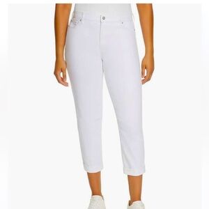 Boyfriend Jeans Sz 14 Mid Rise Cuffed New Gloria Vanderbilt White